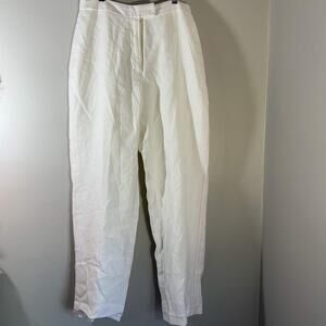 90s Eagle's Eye 100% Linen Trousers | Hot Pink Contrast Stitch | Barbiecore